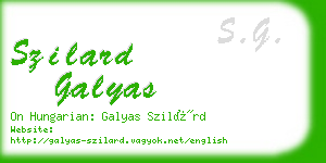 szilard galyas business card